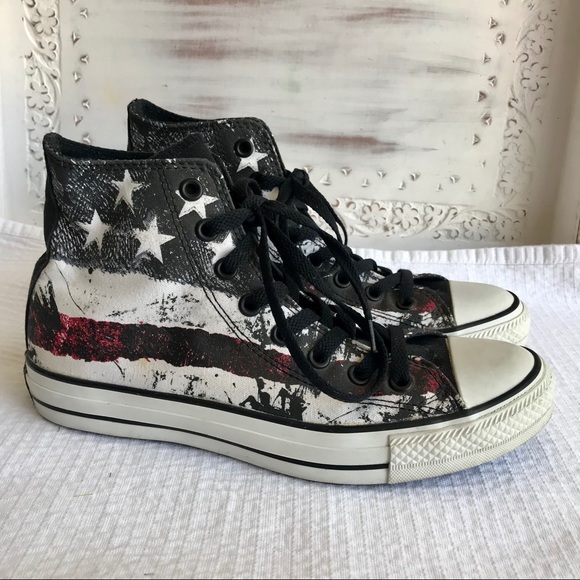 Converse Shoes - [Converse] Distressed US Flag All Star High Tops
